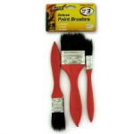 Wood handle paint brush set