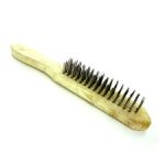 Wood handled wire brush