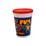 12 oz Kids Just Gotta Have Fun plastic cup with lid | bulk buys
