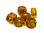 Gold & Red Drum Foil Glass Beads | bulk buys