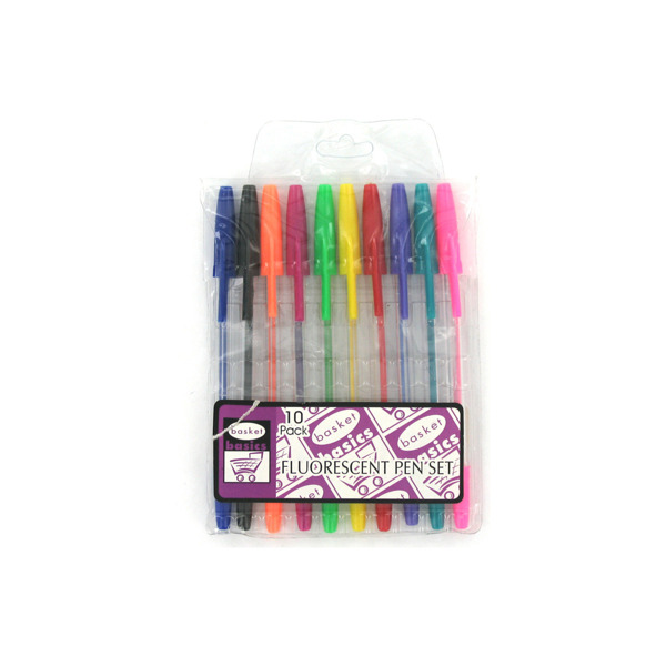 Fluorescent pen set, pack of Ten pens