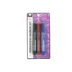 Permanent markers, pack of 3