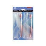 Travel toothbrushes with holders