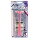 Ladies disposable razor with extra cartridges