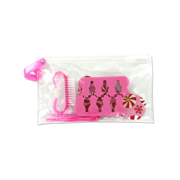 Christmas pedicure set in pouch, 7 pieces