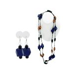 purple wood beaded necklace and earring set | bulk buys