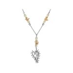 Modern Silver Heart Necklace With Glass Beads | bulk buys