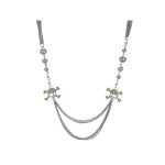 Bright Green Crystal Skull and Crossbones Multi Strand Necklace | bulk buys
