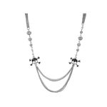 Black Crystal Skull and Crossbones Multi Strand Necklace | bulk buys