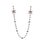 Faux Pearl and Rhinestone Skull And Crossbone Necklace | bulk buys