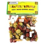 Wood barrel beads with string