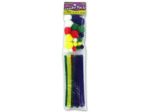 Primary colors chenille and pom pom combination pack | bulk buys