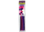 Pastel pom pom and chenille stem combination pack | bulk buys