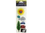 Travel Layered Felt Stickers with Button Accents | bulk buys