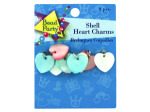 Heart shell charms, pack of 9 | bulk buys