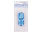 Large square blue glass beads and spacers | bulk buys