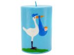 3.5 Inch x 2.5 Inch Blue Stork With Baby Candle | bulk buys