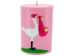 3.5 Inch x 2.5 Inch Pink Stork With Baby Candle | bulk buys