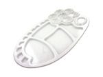 Flower-design painting tray palette, white | bulk buys