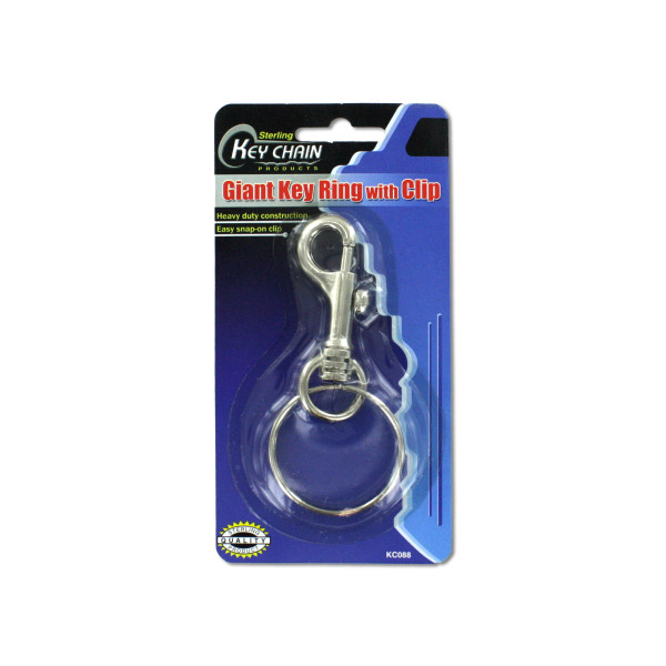Giant key ring with clip | sterling