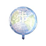 happy christening blue metallic balloon | bulk buys