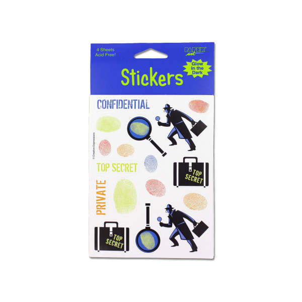 glow in the dark stickers, 4 sheets | bulk buys