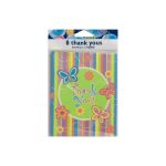 Colorful butterfly stripe Thank You notes, set of 8 | bulk buys