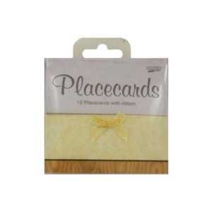 Elegant place cards with ribbon, pack of 12 | bulk buys