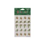 Holly and pine stickers, pack of 4 sheets | bulk buys