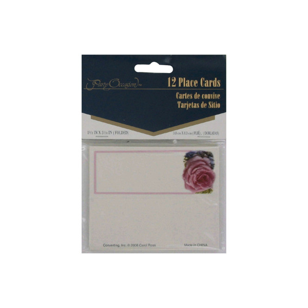 Roses and hydrangea place cards, pack of 12 | bulk buys