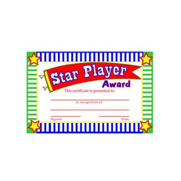 Star player award certificates | bulk buys