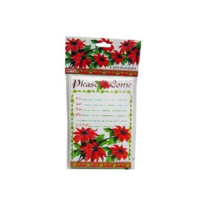 poinsettia 8 pack invitations/envelopes | bulk buys