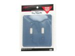 Grey/blue double switch plate | bulk buys