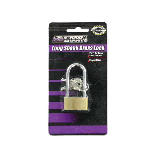 Long Shank Brass Lock with Keys | sterling