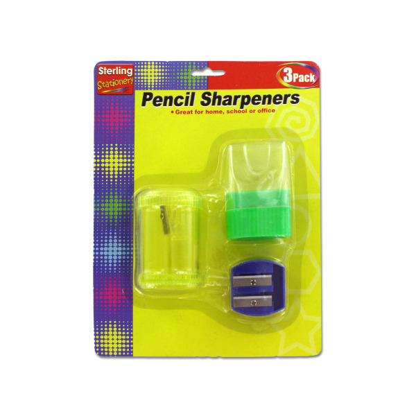 3 Pack pencil sharpeners. | sterling