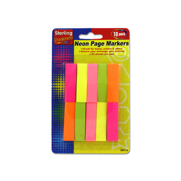 Neon sticky page markers | sterling