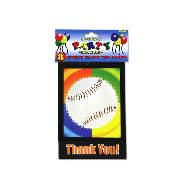 Sports-themed thank you cards, pack of 8 | carnival party favors
