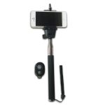 Phone Selfie stick with Bluetooth Wireless Remote Black