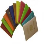 Leather Cover Passport Holder Travel Wallet with Logo